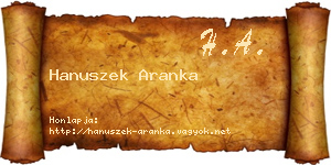 Hanuszek Aranka névjegykártya