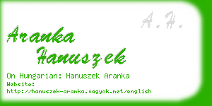 aranka hanuszek business card